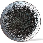 Anthrazitfarbene Asiatische Runde Speiseteller & Essteller 29 cm aus Keramik mikrowellengeeignet 
