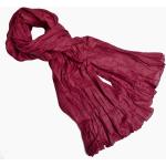 Bordeauxrote Unifarbene Crinkle-Schals aus Baumwolle für Herren 