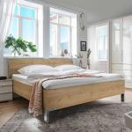Hellbraune Moderne Franco Möbel Rechteckige Doppelbetten aus Eiche 180x210 