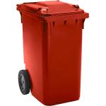Rote Mülltonnen 301l - 400l aus HDPE 