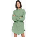 Grüne Langärmelige ONLY Freizeitkleider mit Knopf aus Baumwolle für Damen 