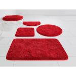 Rote Melierte Grund Runde Runde Badteppiche 70 cm aus Kunstfaser Latex 