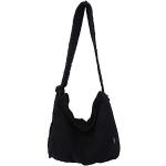 Schwarze Vintage Hobo Bags mit Reißverschluss für Damen 