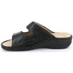 Grunland Dara CE0671 Damen-Slipper, aus Leder, verstellbar, mit herausnehmbarem Fußbett, Schwarz - Schwarz - Größe: 39 EU