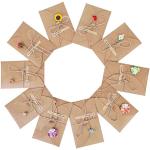 Rosa Retro Grußkarten mit Gänseblümchen-Motiv aus Papier 10-teilig 