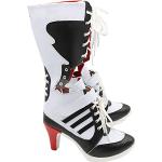GSFDHDJS Cosplay Stiefel Schuhe for Batman Suicide Squad Harley Quinn White