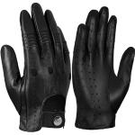 Schwarze Touchscreen-Handschuhe aus Leder für Herren Größe S für den für den Sommer 