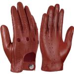 Ziegelrote Touchscreen-Handschuhe aus Leder für Herren Größe L für den für den Sommer 