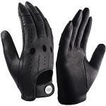 Schwarze Touchscreen-Handschuhe aus Leder für Herren Größe L für den für den Sommer 