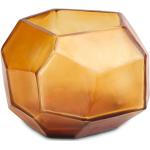 Goldene 12 cm GUAXS Runde Teelichthalter aus Glas mundgeblasen 