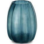 Indigofarbene 18 cm GUAXS Runde Vasen & Blumenvasen 12 cm aus Glas mundgeblasen 
