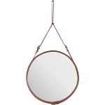 Braune Moderne Gubi Runde Badspiegel & Badezimmerspiegel 70 cm aus Leder 