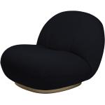 GUBI Pacha Lounge Chair Sessel ohne Armlehnen, Farbe: Vidar 3 dunkelblau 0554, Variante: drehbar, Gestell: gold