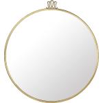 Goldene Minimalistische Gubi Runde Flurspiegel & Garderobenspiegel 70 cm aus Messing 