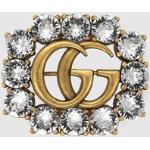 Goldene Gucci Damenbroschen aus Kristall 