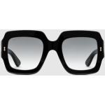 Schwarze Gucci Rechteckige Runde Sonnenbrillen aus Metall für Damen 