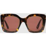Elfenbeinfarbene Gucci Runde Runde Sonnenbrillen aus Acetat für Damen 