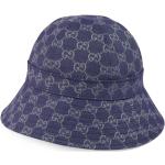 Gucci, Blauer Logo Print Bucket Hat Blue, Damen, Größe: M