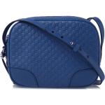Blaue Gucci Lederhandtaschen mit Reißverschluss aus Leder mit Innentaschen für Damen 