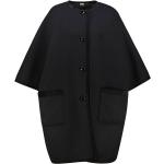 Schwarze Unifarbene Elegante Gucci Damenmäntel aus Veloursleder Größe M für den für den Herbst 