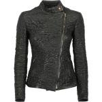 Reduzierte Schwarze Unifarbene Gucci Maxi Stehkragen Kurze Lederjacken mit Reißverschluss aus Leder für Damen Größe XS 