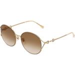 Goldene Gucci Runde Runde Sonnenbrillen aus Metall für Damen 
