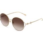 Goldene Gucci Runde Runde Sonnenbrillen aus Kunststoff für Damen 