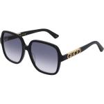 Schwarze Gucci Rechteckige Kunststoffsonnenbrillen für Damen 