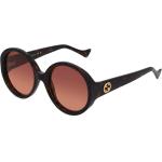 Braune Gucci Runde Kunststoffsonnenbrillen für Damen 