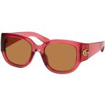 Rote Gucci Runde Kunststoffsonnenbrillen für Damen 