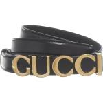 Reduzierte Schwarze Gucci Ledergürtel aus Leder für Damen Übergrößen Länge 80 