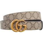Beige Gucci Marmont Canvas-Gürtel aus Leder für Damen Übergrößen Länge 80 