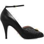 Reduzierte Schwarze Elegante Gucci Offene High Heels & Stiletto-Pumps aus Leder für Damen Größe 38,5 mit Absatzhöhe über 9cm 