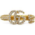 Goldene Gucci Vergoldete Ringe aus Kristall für Damen Größe 54 