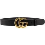 Schwarze Elegante Gucci Marmont Ledergürtel aus Leder für Herren Länge 95 