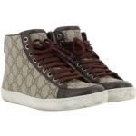 Beige Vintage Gucci High Top Sneaker & Sneaker Boots mit Schnürsenkel aus Leder für Damen Größe 36 