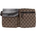 Braune Vintage Gucci Große Taschen mit Reißverschluss aus Leder für Damen 