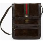 Braune Vintage Gucci Messenger Bags & Kuriertaschen mit Riemchen aus Veloursleder für Damen Klein 