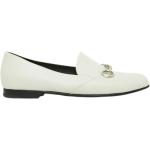 Weiße Vintage Gucci Damenmokassins aus Leder Größe 38 mit Absatzhöhe bis 3cm 