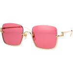 Reduzierte Gucci Quadratische Retro Sonnenbrillen aus Metall für Damen 