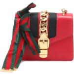 Rote Vintage Gucci Sylvie Lederhandtaschen aus Kalbsleder für Damen 
