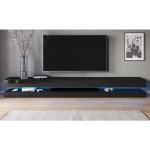 Schwarze Moderne Lowboards Hochglanz matt mit Schublade Breite 250-300cm 