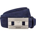 Blaue Elegante Carlo Colucci Cut Out Gürtel mit Cutwork mit Schnalle aus Veloursleder Länge 90 