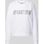 Weiße Guess Activewear Damensweatshirts aus Baumwollmischung Größe M 