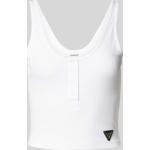 Weiße Guess Activewear Tank-Tops aus Viskose für Damen Größe L für den für den Sommer 