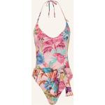 Pinke Guess U-Ausschnitt Neckholder Badeanzüge aus Polyester mit verstellbaren Trägern für Damen Größe S 