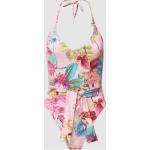 Rosa Blumenmuster Guess Neckholder Badeanzüge aus Polyester für Damen Größe XS 