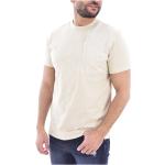 Reduzierte Beige Kurzärmelige Guess Rundhals-Ausschnitt T-Shirts aus Baumwolle für Herren Größe XS 