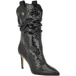 Schwarze Guess Spitze High Heel Stiefeletten & High Heel Boots aus Veloursleder für Damen Größe 38,5 