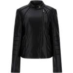 Schwarze Elegante Guess Übergangsjacken aus Leder für Damen Größe XL 
